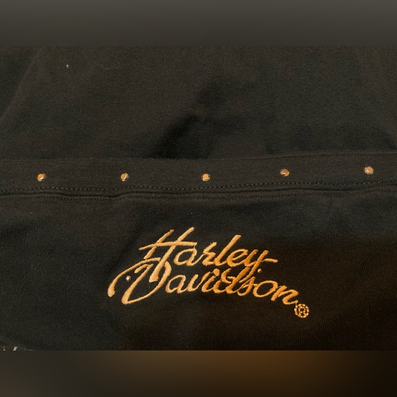 Harley Davidson Black Tube Top with Rhinestone Trim - Picture 2 of 12